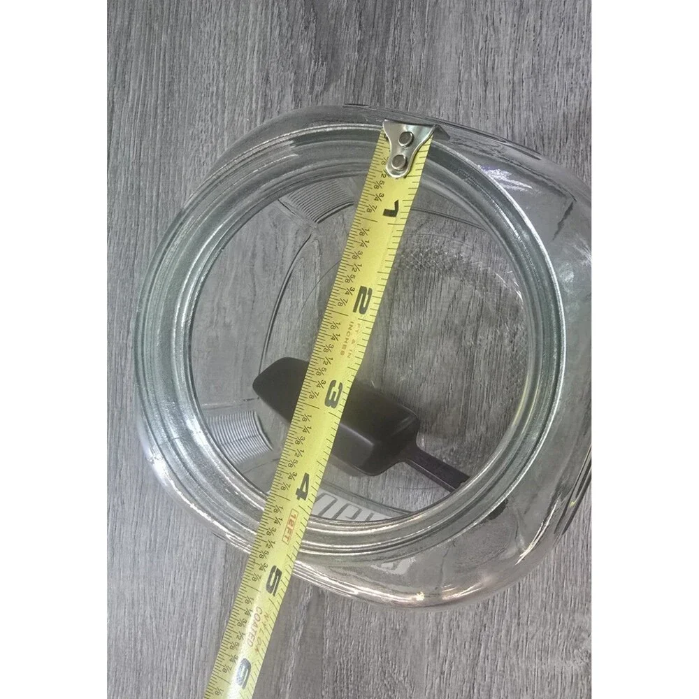 Anchor Hocking Hoosier Glass Sugar Jar Canister Plastic Lid Vintage with Scoop